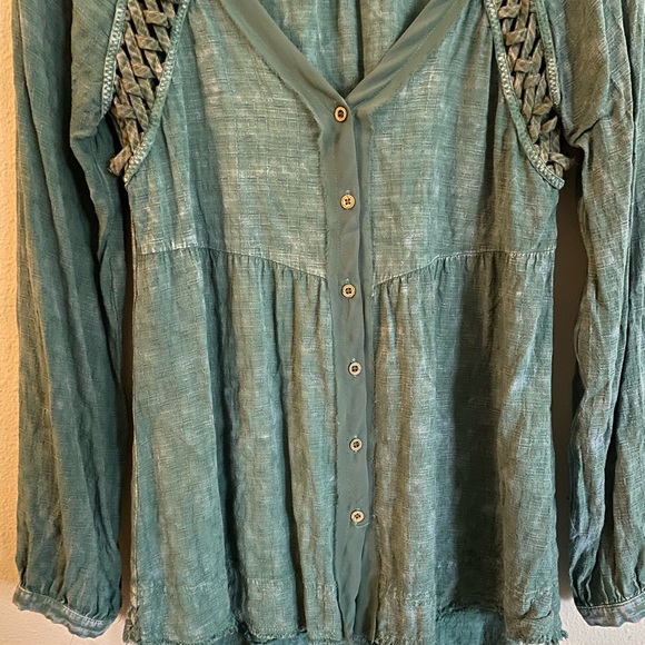 Gimmicks green light weight Long sleeve blouse Small - Picture 6 of 9